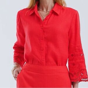 Chico's Vibrant Red Orange Women's Trousers